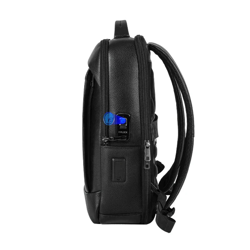 Men’s Business Laptop Backpack with Fingerprint Lock – Large Capacity Anti-Theft