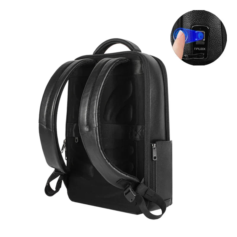 Men’s Large-Capacity Business Laptop Backpack with Fingerprint Lock – Anti-Theft