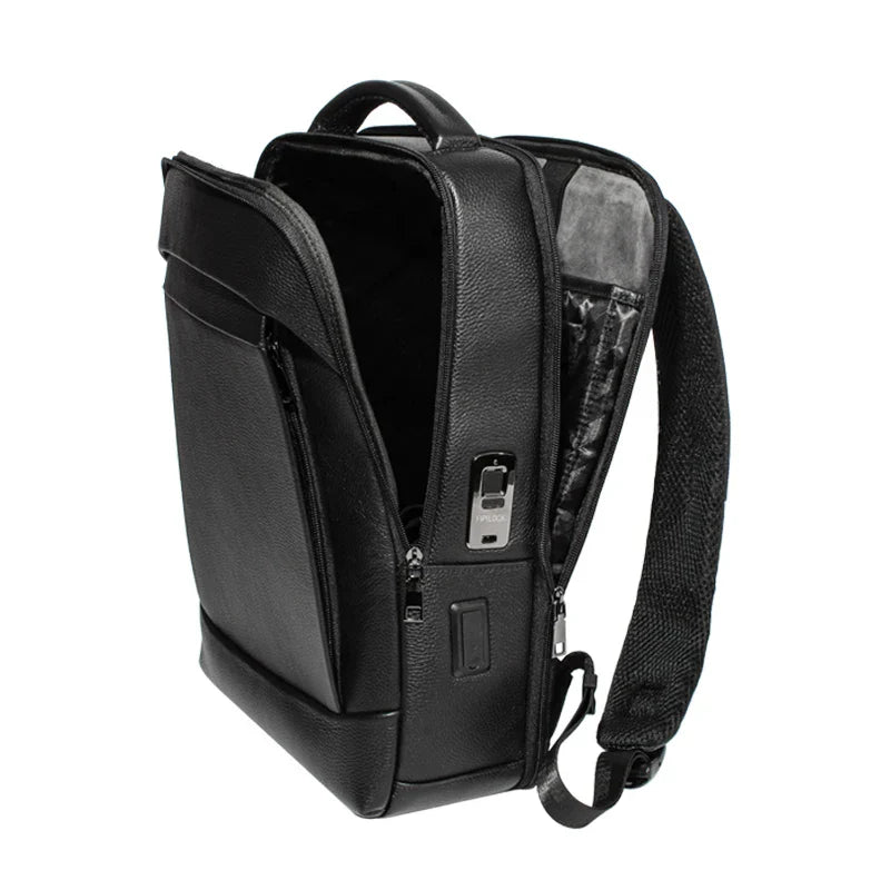 Men’s Business Laptop Backpack with Fingerprint Lock – Large Capacity Anti-Theft