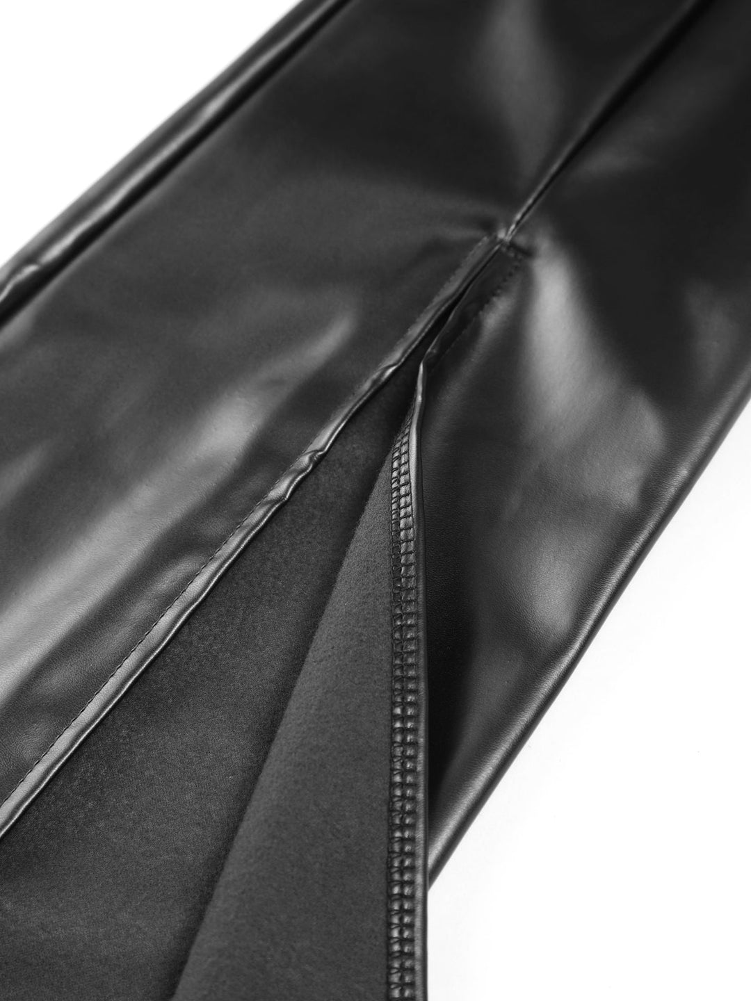 Flared Ladies Trousers in Imitation Leather - Sofia-Black-XS-Nora Luxe