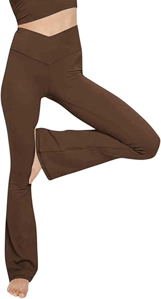Flared Yoga Leggings - VFit-Brown-2XS-Nora Luxe