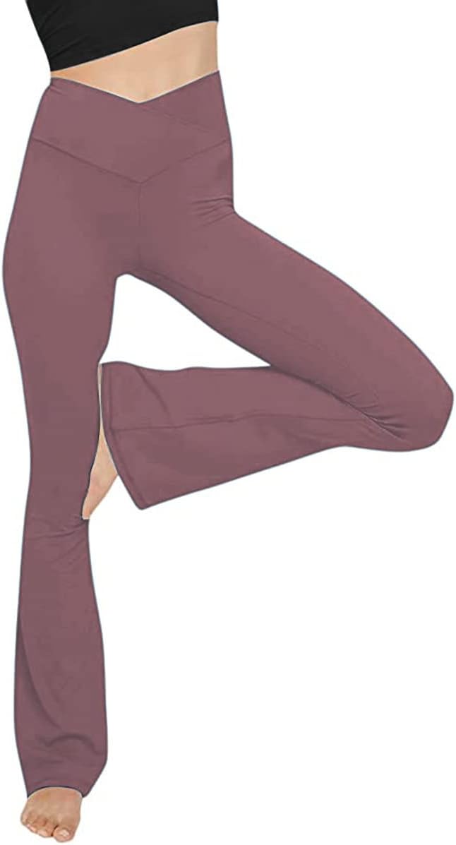 Flared Yoga Leggings - VFit-Gray Pink-2XS-Nora Luxe