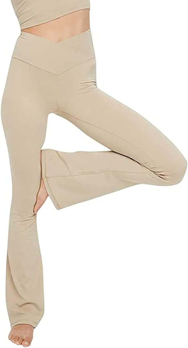 Flared Yoga Leggings - VFit-Khaki-2XS-Nora Luxe