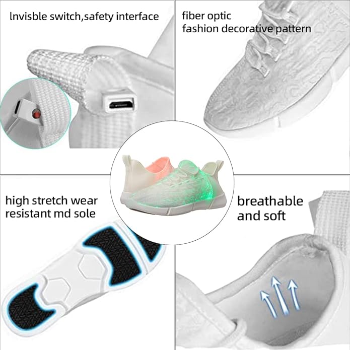 Flashing LED Fiber Optic Sneakers - Orion-2.5-Nora Luxe
