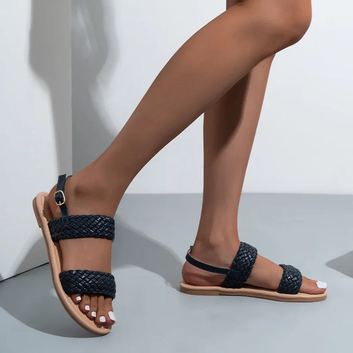 Flat Summer Sandals with Non-Slip Sole – Elina-Dark blue-3-State of Style