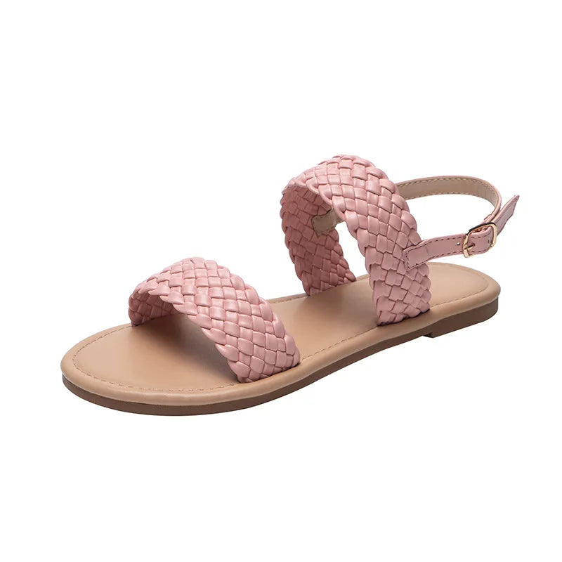Flat Summer Sandals with Non-Slip Sole – Elina-Pink-3-State of Style