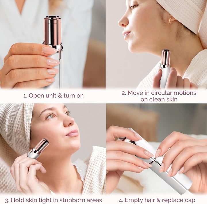 Flawless Facial Hair Remover – Discover Smooth Skin Now!-Rose Gold-Nora Luxe