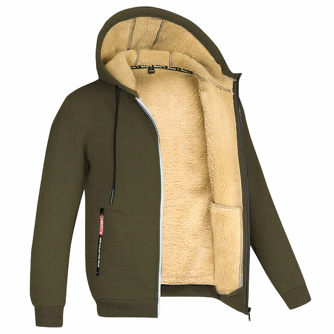 Fleece Lined Jacket - Liam-Olive Green-XS-Nora Luxe