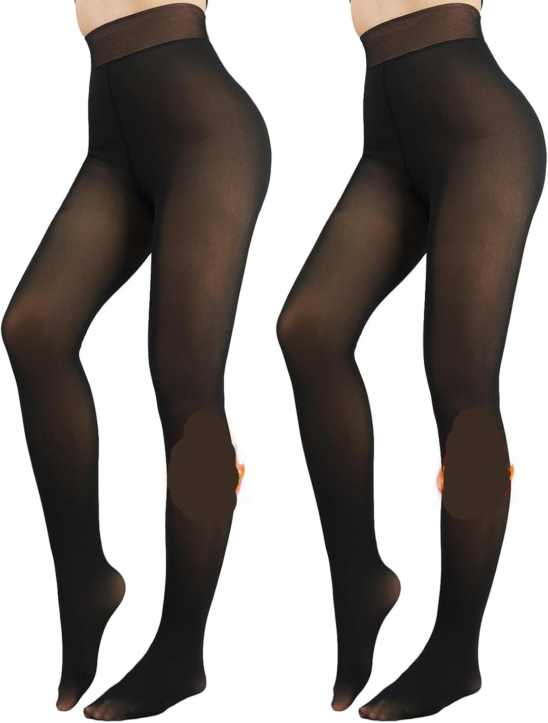 Fleece-lined Tights - Nova-Black + Black-XS-Nora Luxe