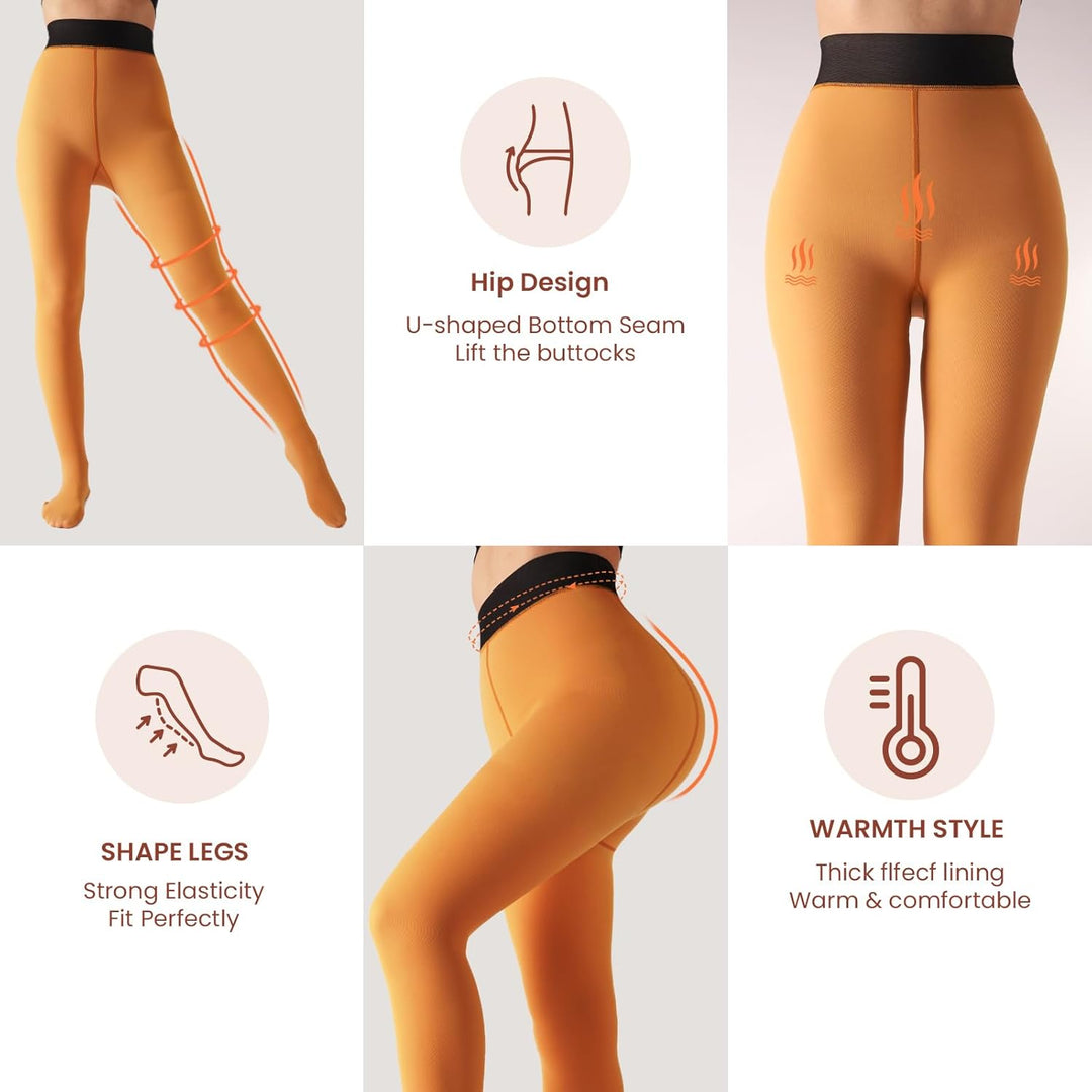 Fleece-lined Tights - Nova-Black-XS-Nora Luxe