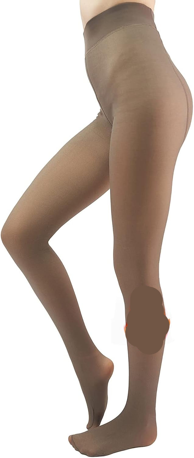 Fleece-lined Tights - Nova-Brown-XS-Nora Luxe