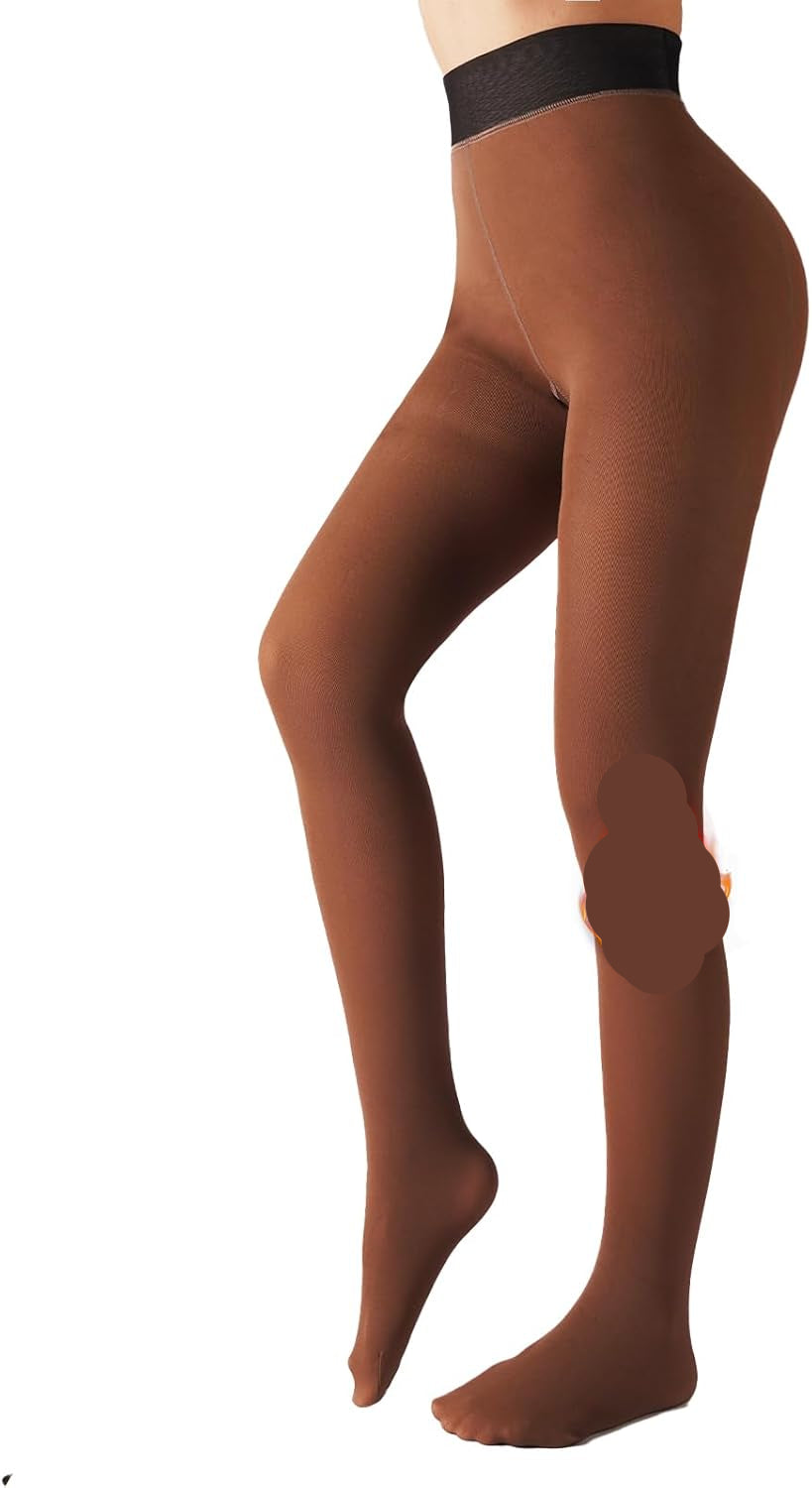 Fleece-lined Tights - Nova-Coffee-XS-Nora Luxe