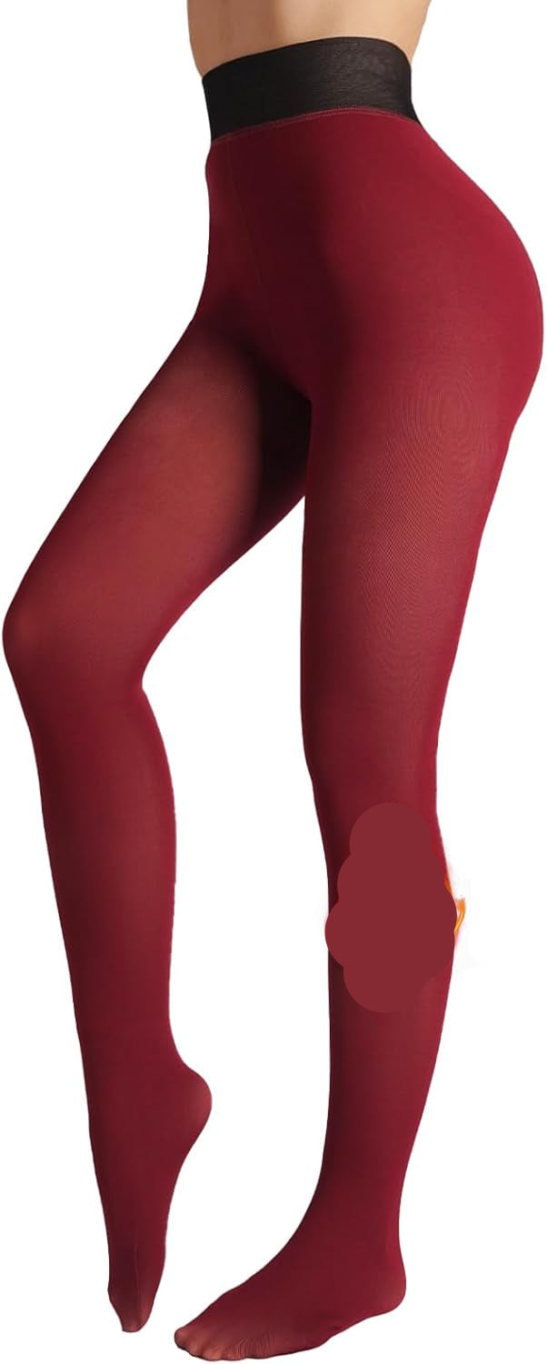 Fleece-lined Tights - Nova-Red-XS-Nora Luxe