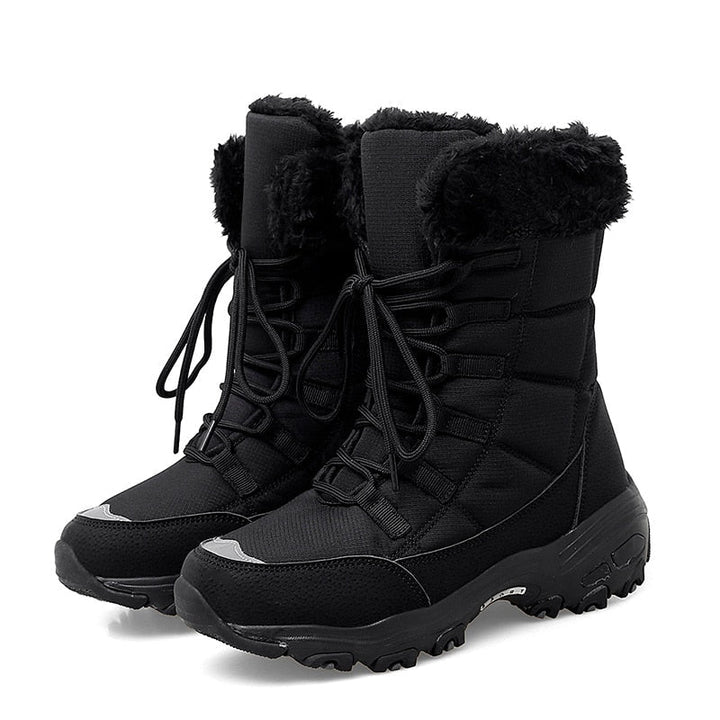 Fleece Lined Warm Snow Boots for Women - Eva-Black-3.0-Nora Luxe