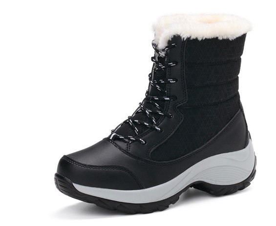 Fleece Lined Warm Snow Boots for Women - Eva-Black-3.0-Nora Luxe