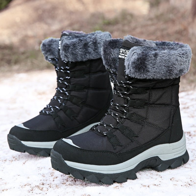Fleece Lined Warm Snow Boots for Women - Eva-Gray-3.0-Nora Luxe
