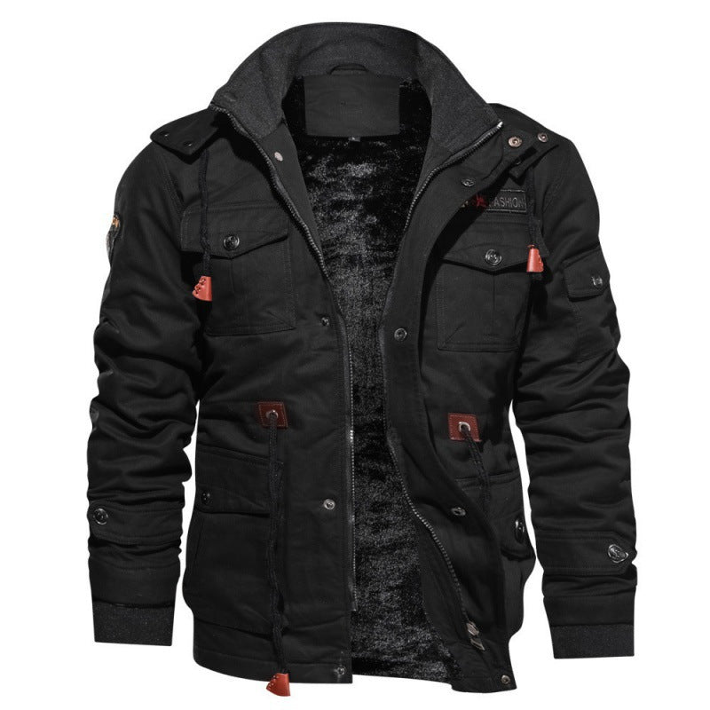 Fleece-lined Winter Coat for Men - Finn-Black-S-Nora Luxe