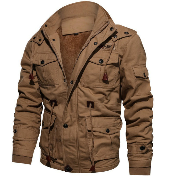 Fleece-lined Winter Coat for Men - Finn-Khaki-S-Nora Luxe