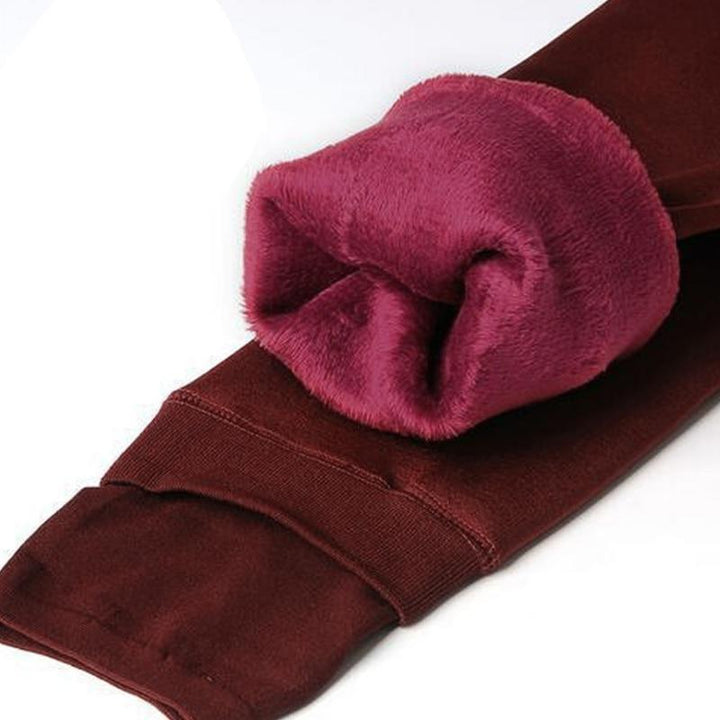 Fleece Lined Winter Leggings - Elsa-Red-S-Nora Luxe