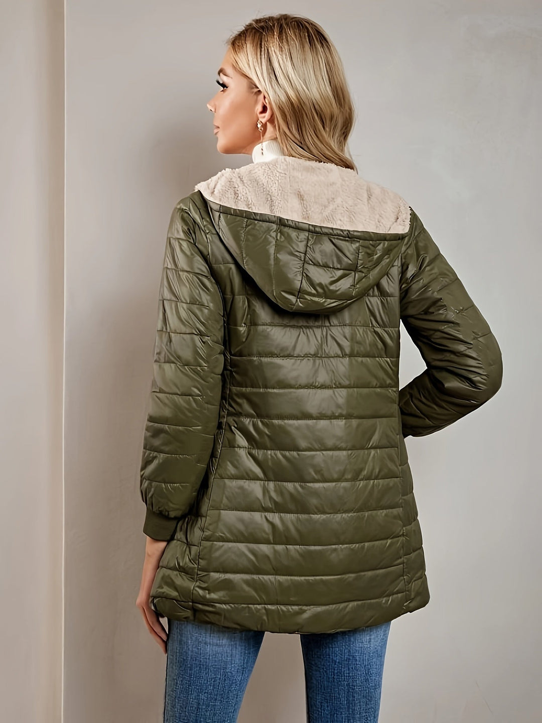 Fleece Lined Women's Jacket with Zip - Eliza-Black-XS-Nora Luxe