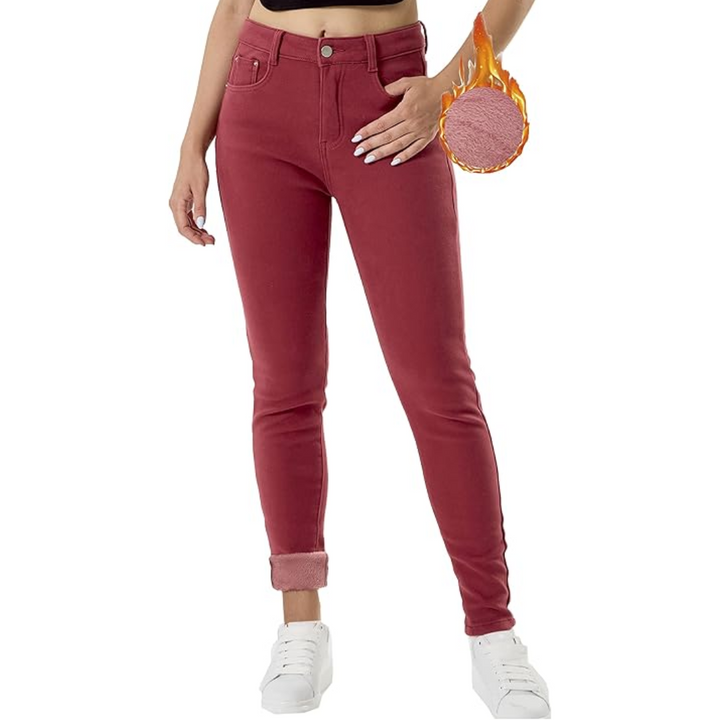 Fleece-Lined Women's Thermal Jeans - Hannah-Black-XS-Nora Luxe