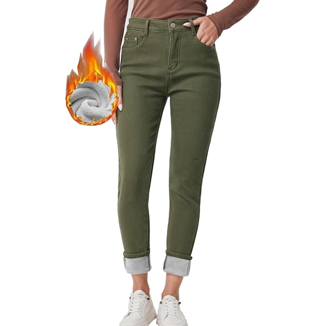 Fleece-Lined Women's Thermal Jeans - Hannah-Black-XS-Nora Luxe