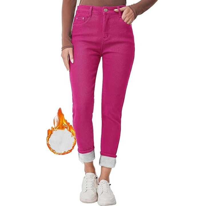 Fleece-Lined Women's Thermal Jeans - Hannah-Black-XS-Nora Luxe