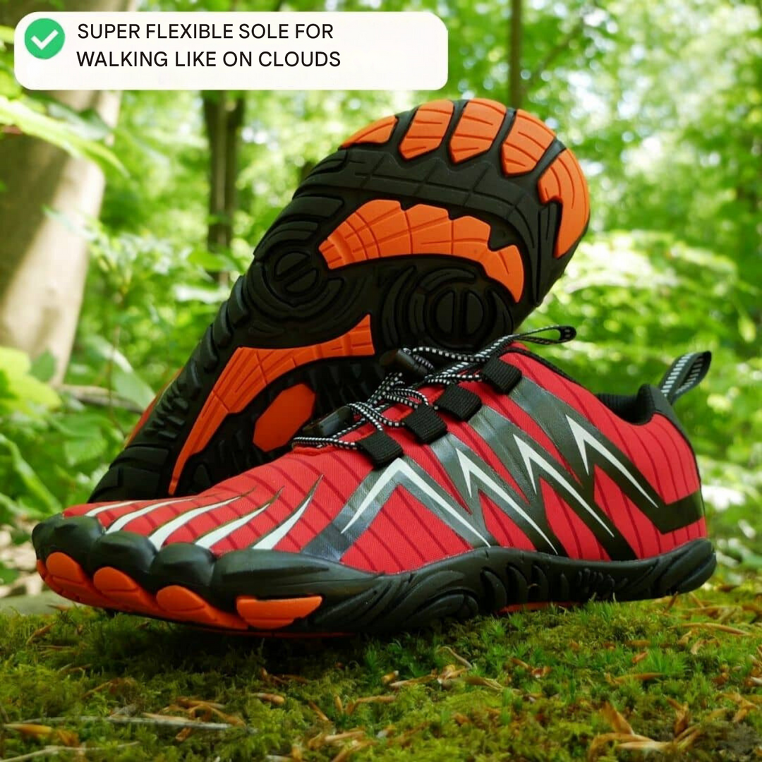 Flexible Barefoot Sneaker - Finn-Red-4-The Livary