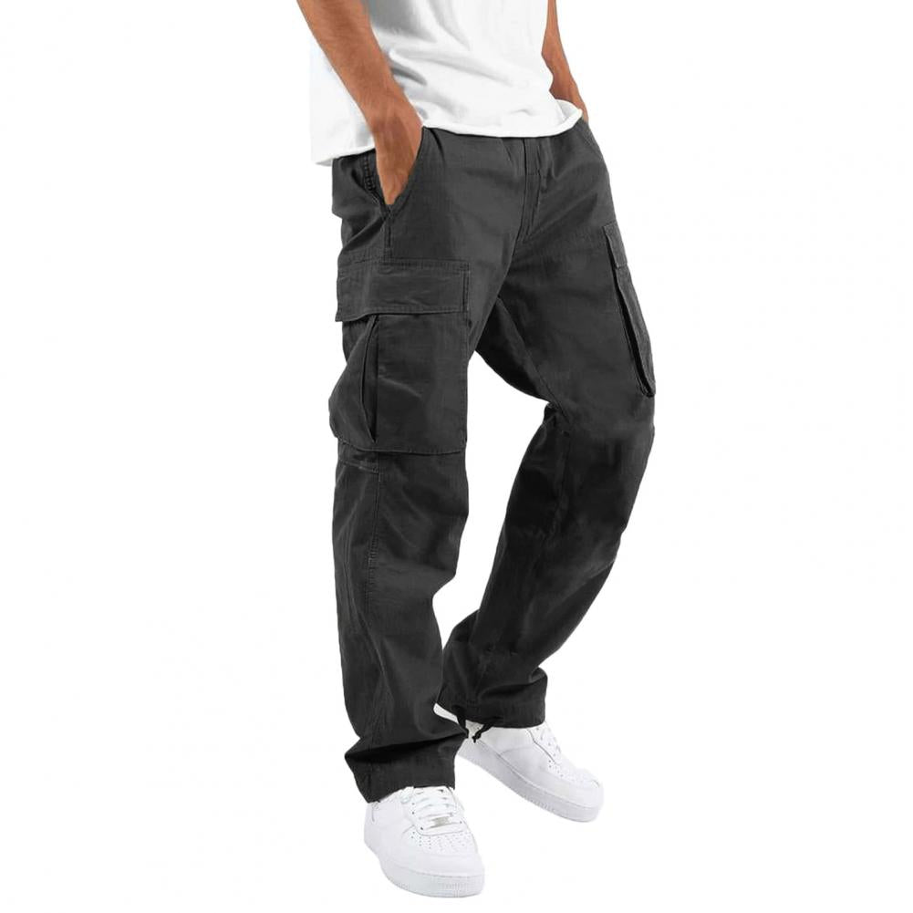 Flexible Cargo Trousers | Stretch Regular-Fit Men-Black-S-Nora Luxe