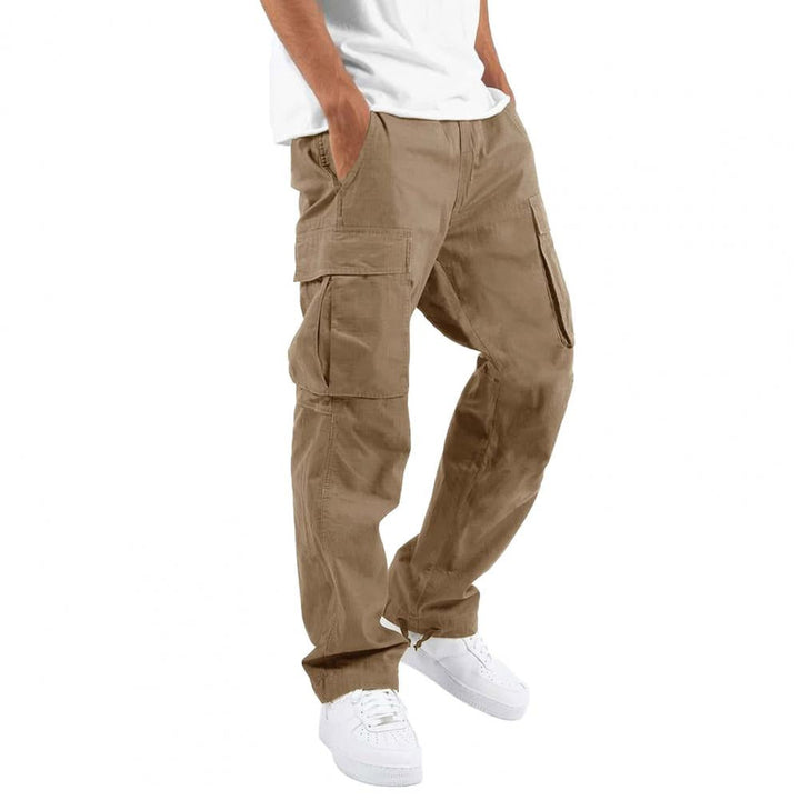 Flexible Cargo Trousers | Stretch Regular-Fit Men-Khaki-S-Nora Luxe