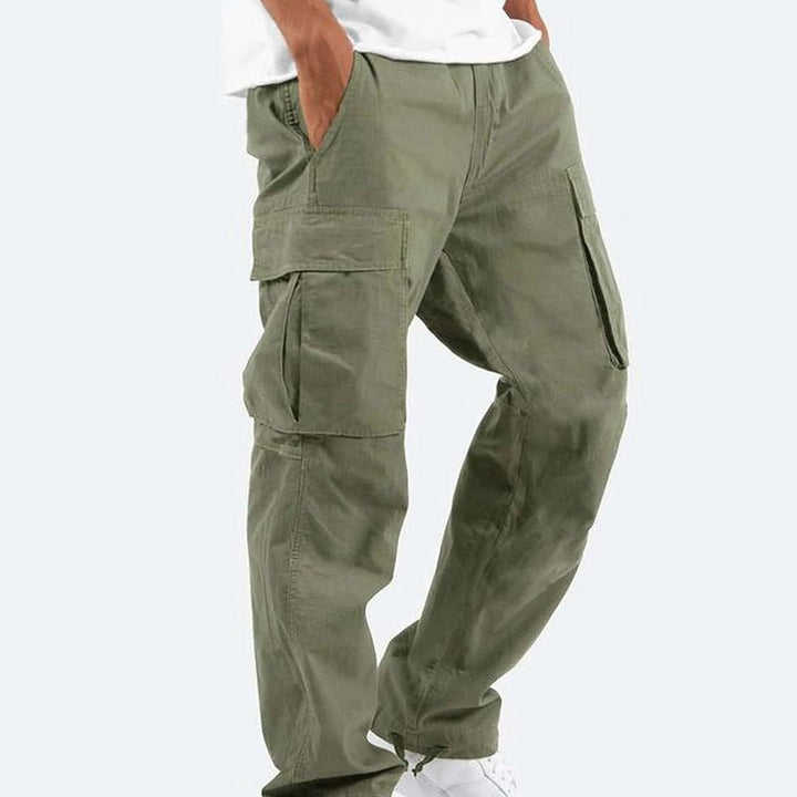 Flexible Cargo Trousers | Stretch Regular-Fit Men-Olive green-S-Nora Luxe