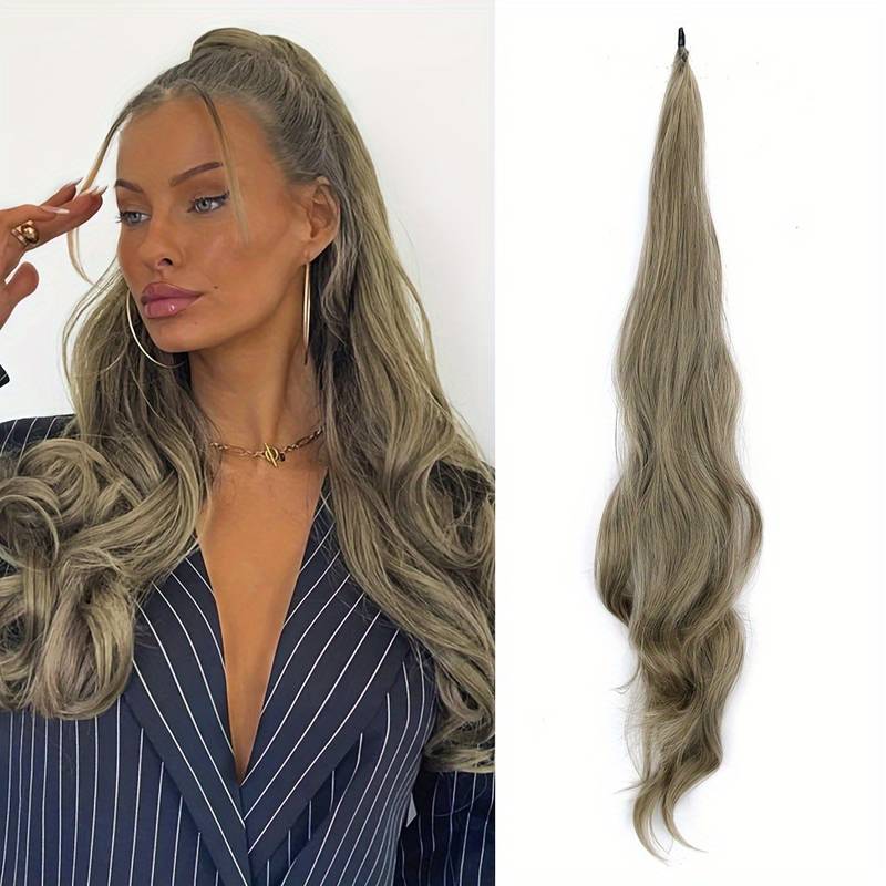 Flexible Wrap-Around Ponytail for Long, Full Hair - Selena-Ash Blonde-Nora Luxe
