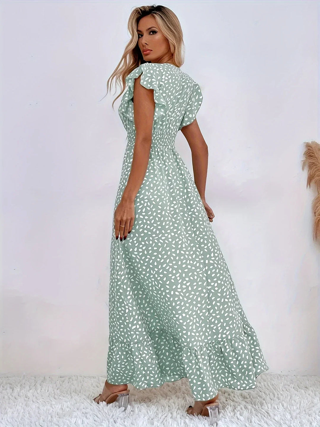 Flora Print Ruffles Dress | Stylish and Trendy-XS-Apricot-Nora Luxe