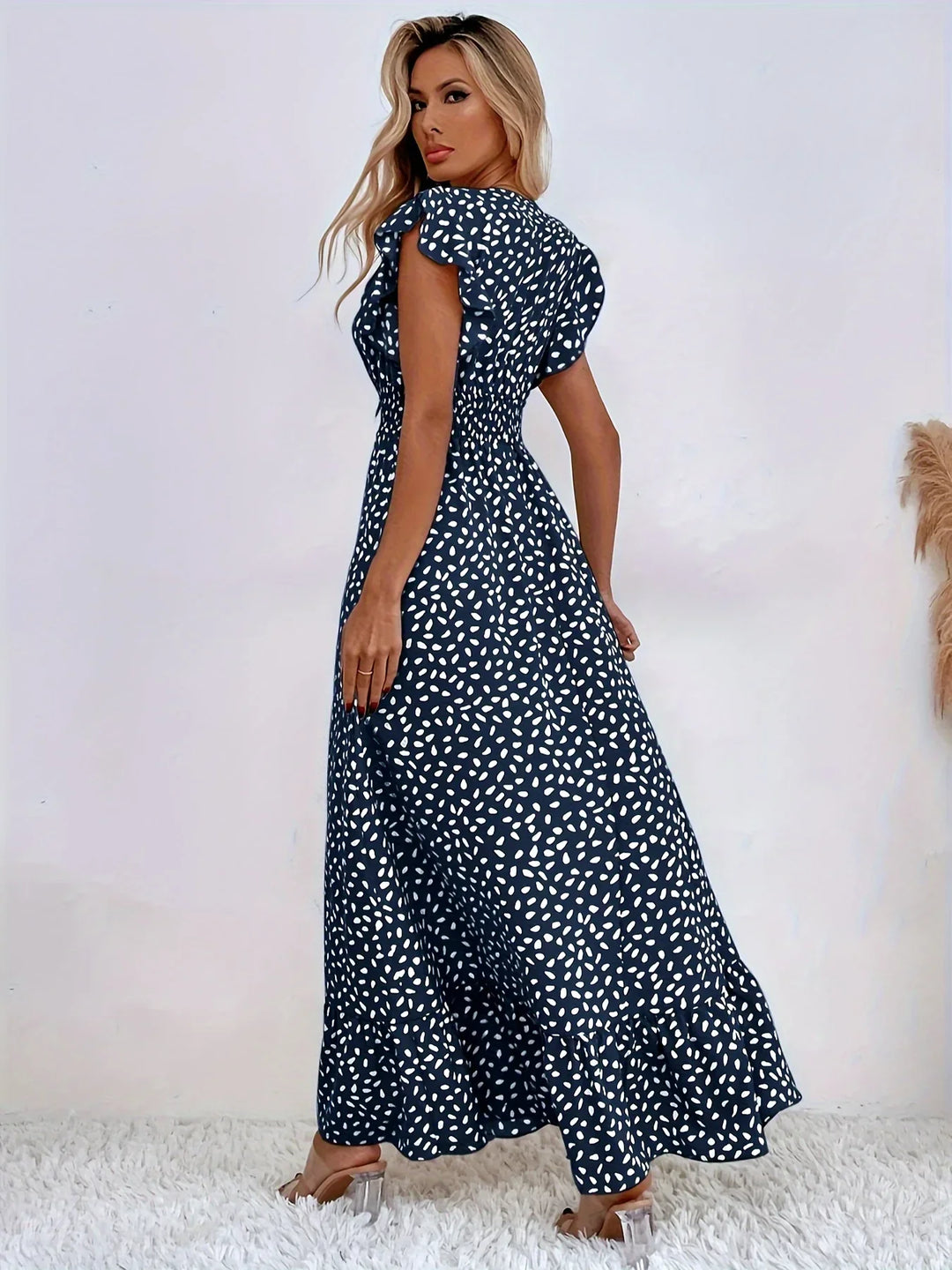Flora Print Ruffles Dress | Stylish and Trendy-XS-Apricot-Nora Luxe