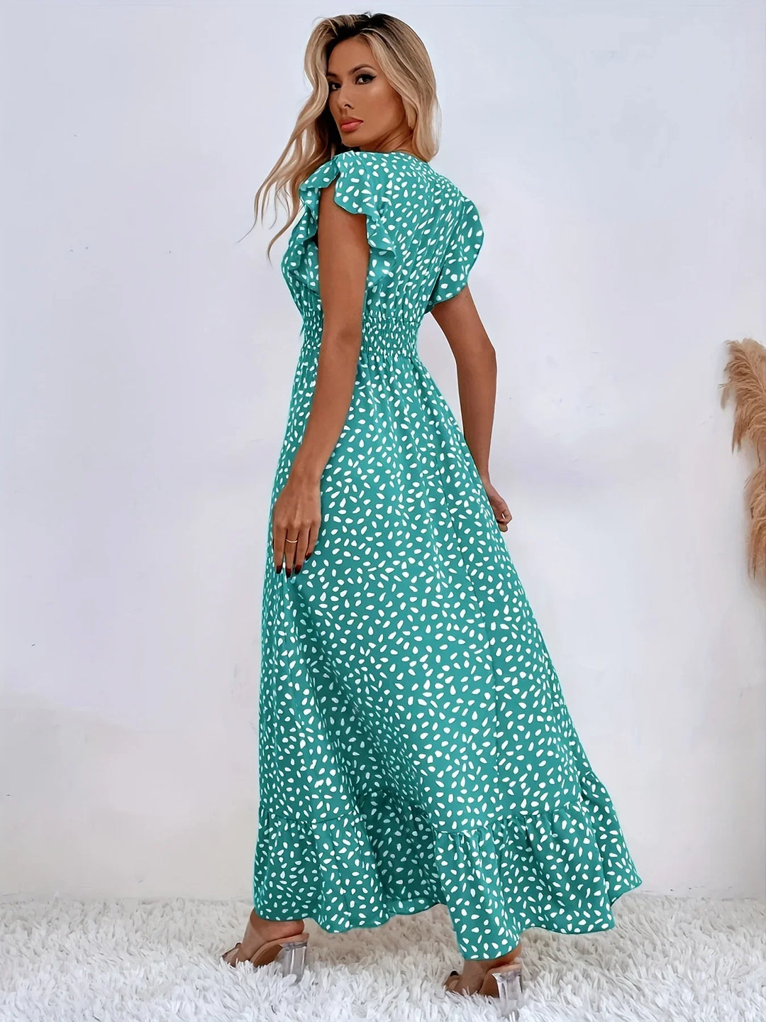 Flora Print Ruffles Dress | Stylish and Trendy-XS-Apricot-Nora Luxe