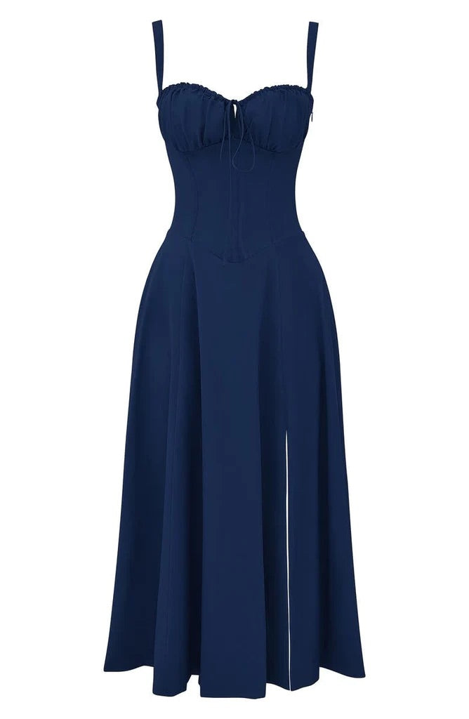 Floral Maxi Dress with Waist Definition - Fleur-Rose blossom-S-Nora Luxe