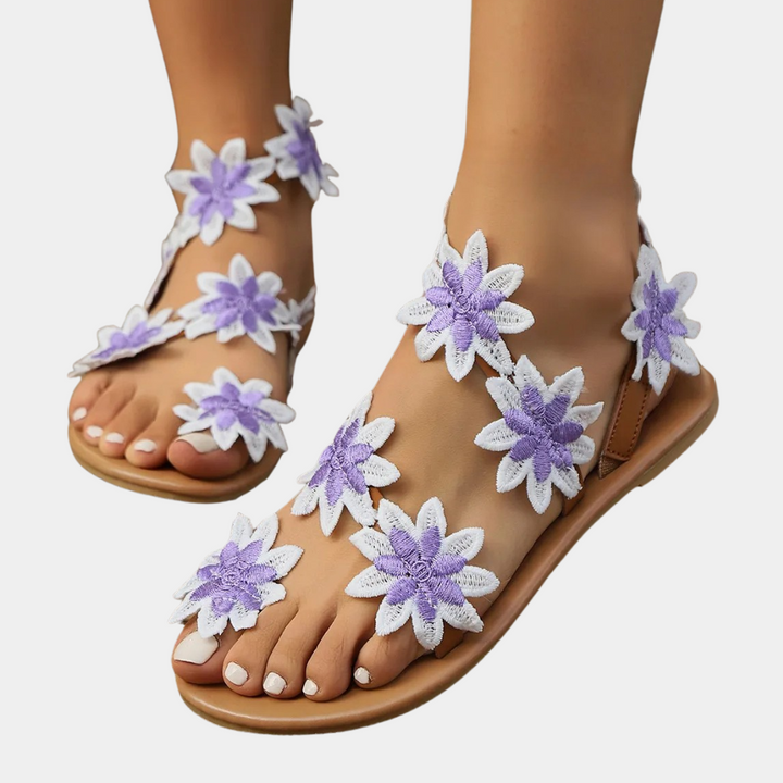 Floral Sandals for Women - Lina-Blue-3-Nora Luxe