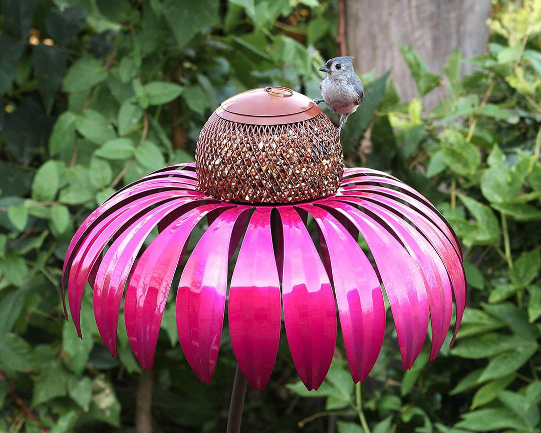 Flower-shaped Bird Feeder - FloraFeeder-Red-Nora Luxe