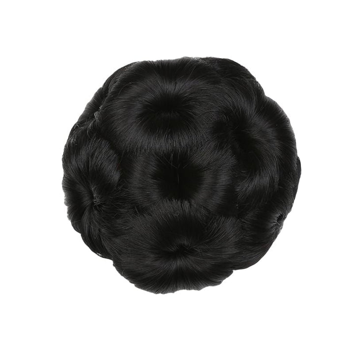Flower-shaped Hair Clip with Hair Extension – Fiora-Black-Nora Luxe
