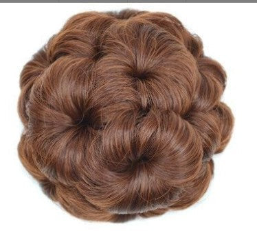 Flower-shaped Hair Clip with Hair Extension – Fiora-Brown-Nora Luxe