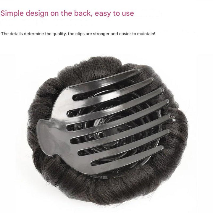 Flower-shaped Hair Clip with Hair Extension – Fiora-Brown-Nora Luxe