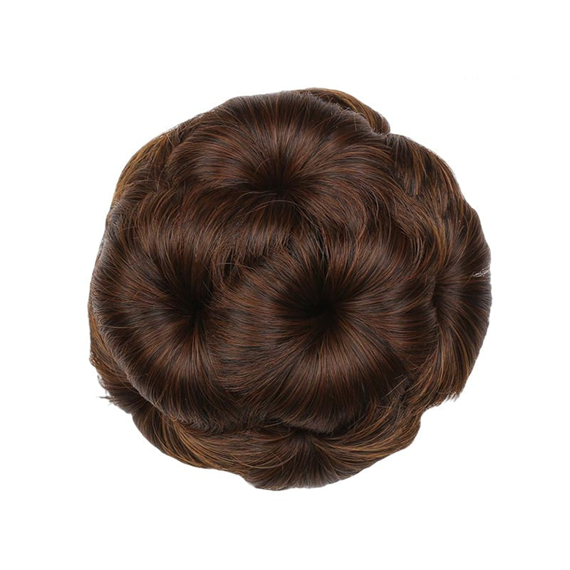 Flower-shaped Hair Clip with Hair Extension – Fiora-Light brown-Nora Luxe