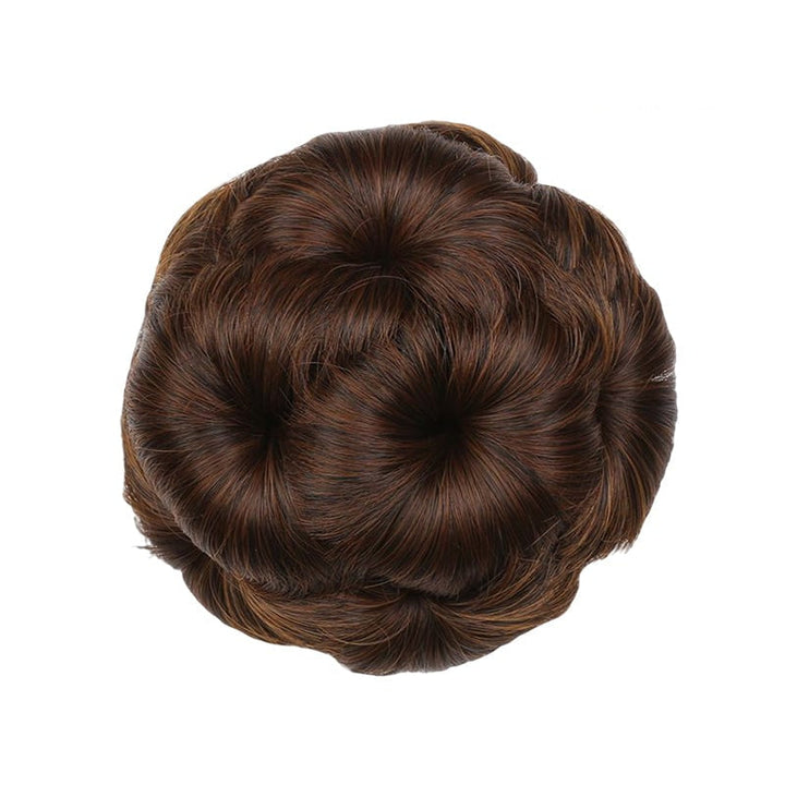 Flower-shaped Hair Clip with Hair Extension – Fiora-Light brown-Nora Luxe