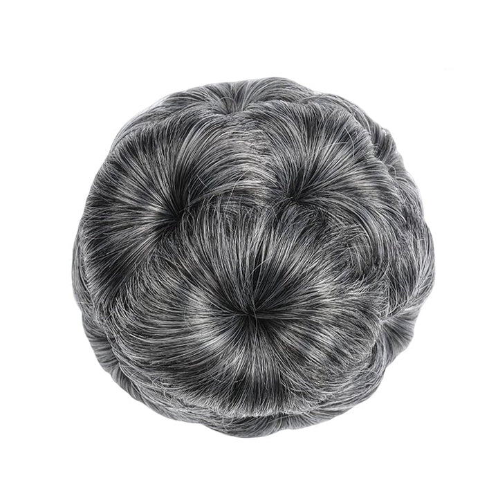 Flower-shaped Hair Clip with Hair Extension – Fiora-Silver grey-Nora Luxe