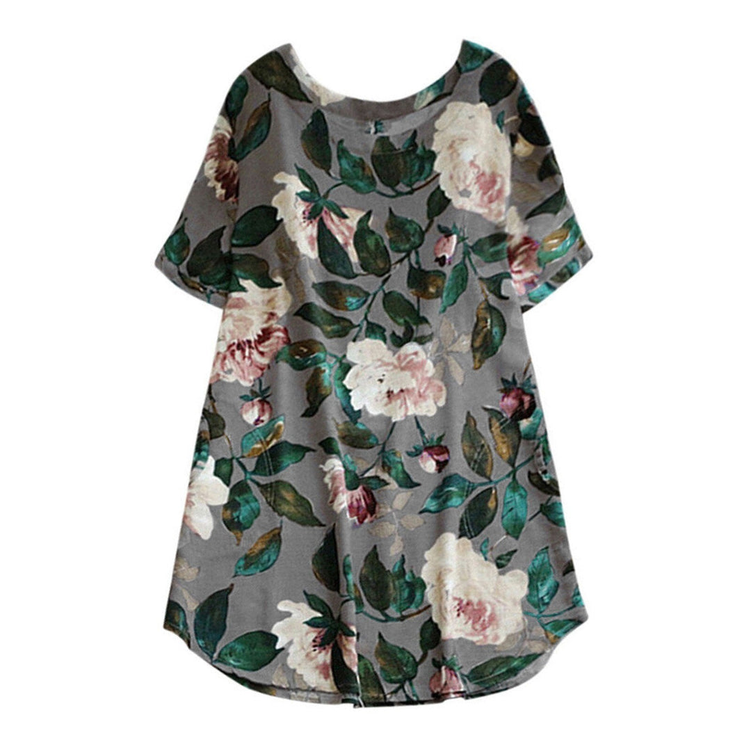 Flowered summer casual dress with short sleeves for women – Malina-White-S-Nora Luxe
