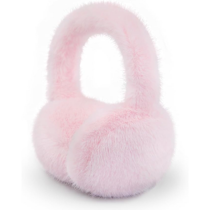 Fluffy Foldable Faux Fur Winter Ear Warmers - FauxSnugs-Light Pink-Nora Luxe