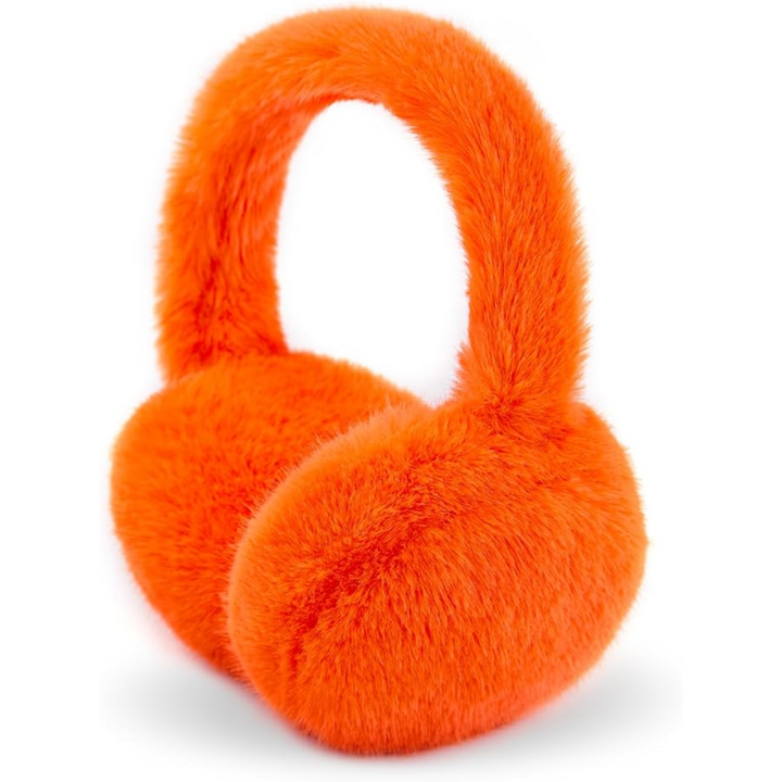 Fluffy Foldable Faux Fur Winter Ear Warmers - FauxSnugs-Orange-Nora Luxe