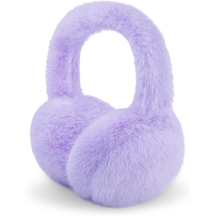 Fluffy Foldable Faux Fur Winter Ear Warmers - FauxSnugs-Purple-Nora Luxe