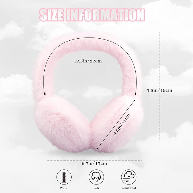 Fluffy Foldable Faux Fur Winter Ear Warmers - FauxSnugs-White-Nora Luxe