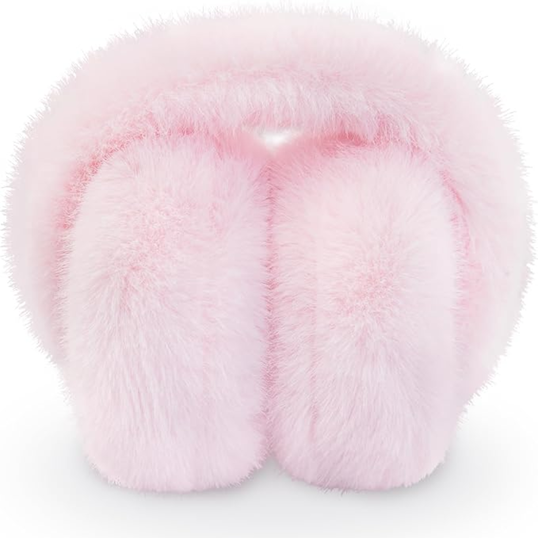 Fluffy Foldable Faux Fur Winter Ear Warmers - FauxSnugs-White-Nora Luxe
